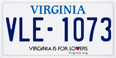 VA license plate VLE1073