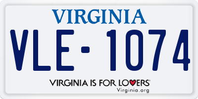 VA license plate VLE1074