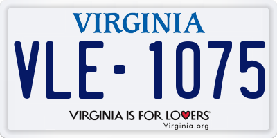 VA license plate VLE1075