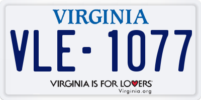 VA license plate VLE1077