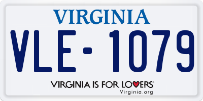 VA license plate VLE1079