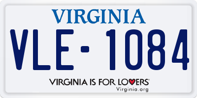 VA license plate VLE1084