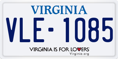 VA license plate VLE1085