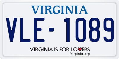 VA license plate VLE1089