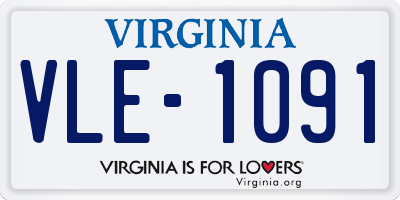 VA license plate VLE1091