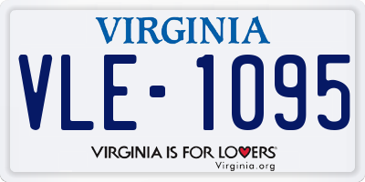 VA license plate VLE1095
