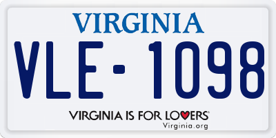 VA license plate VLE1098