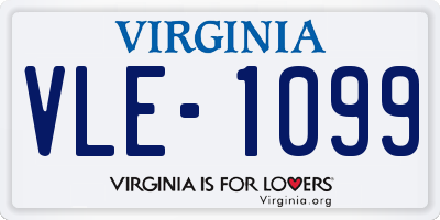 VA license plate VLE1099