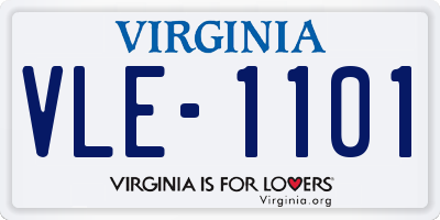 VA license plate VLE1101