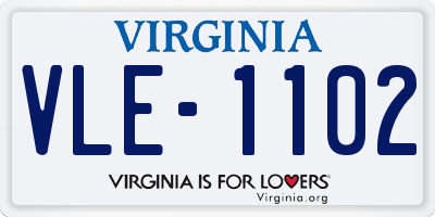 VA license plate VLE1102