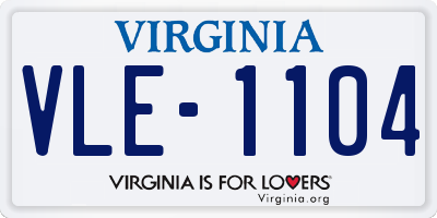 VA license plate VLE1104