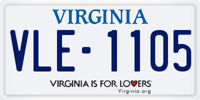 VA license plate VLE1105