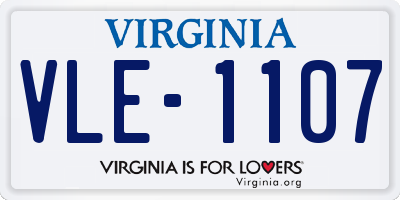 VA license plate VLE1107