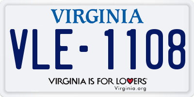 VA license plate VLE1108