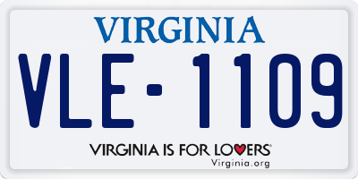 VA license plate VLE1109