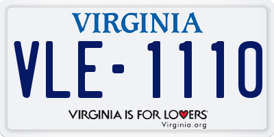 VA license plate VLE1110