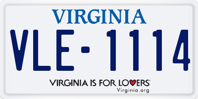 VA license plate VLE1114