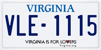 VA license plate VLE1115
