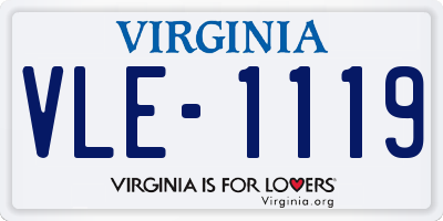 VA license plate VLE1119