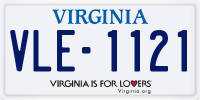 VA license plate VLE1121