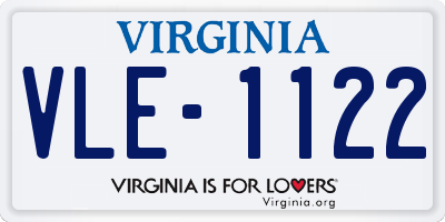 VA license plate VLE1122