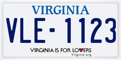 VA license plate VLE1123