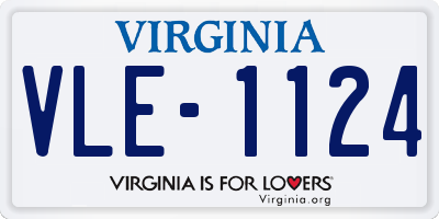 VA license plate VLE1124