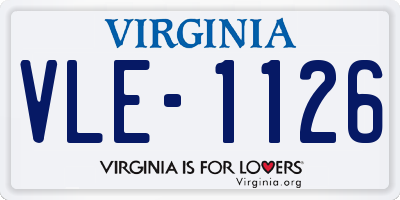 VA license plate VLE1126