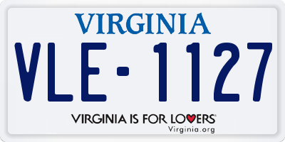 VA license plate VLE1127