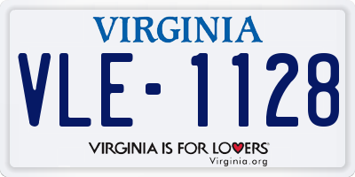 VA license plate VLE1128