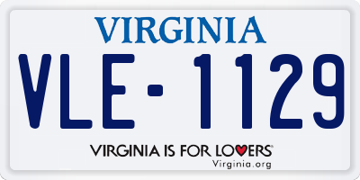 VA license plate VLE1129