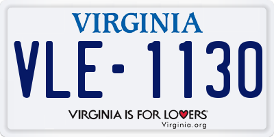 VA license plate VLE1130
