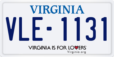 VA license plate VLE1131