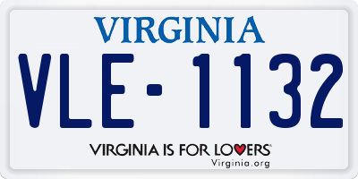 VA license plate VLE1132