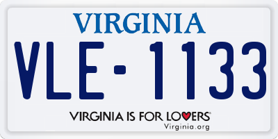VA license plate VLE1133