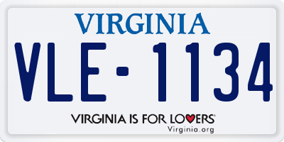 VA license plate VLE1134