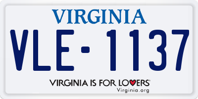 VA license plate VLE1137