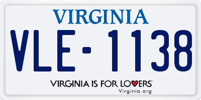 VA license plate VLE1138