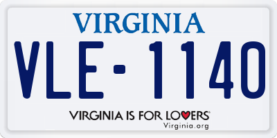 VA license plate VLE1140