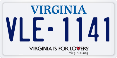 VA license plate VLE1141