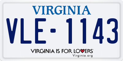 VA license plate VLE1143