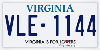 VA license plate VLE1144