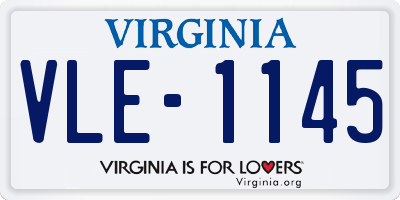VA license plate VLE1145