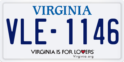VA license plate VLE1146