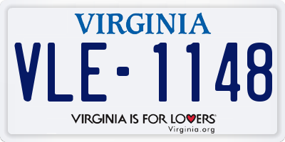 VA license plate VLE1148