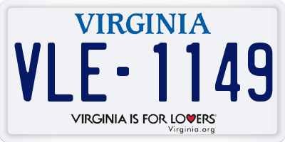 VA license plate VLE1149