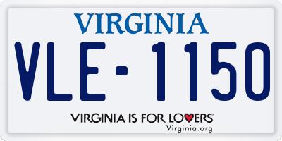 VA license plate VLE1150