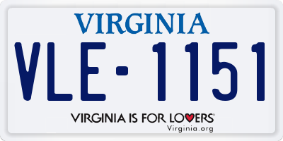 VA license plate VLE1151