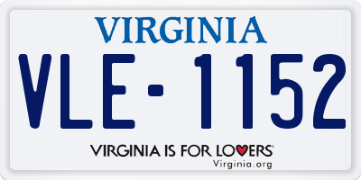 VA license plate VLE1152