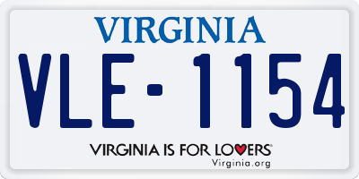 VA license plate VLE1154